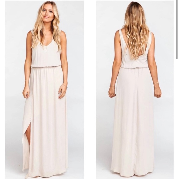 Kendall Light Beige Maxi Dress - Picture 1 of 7